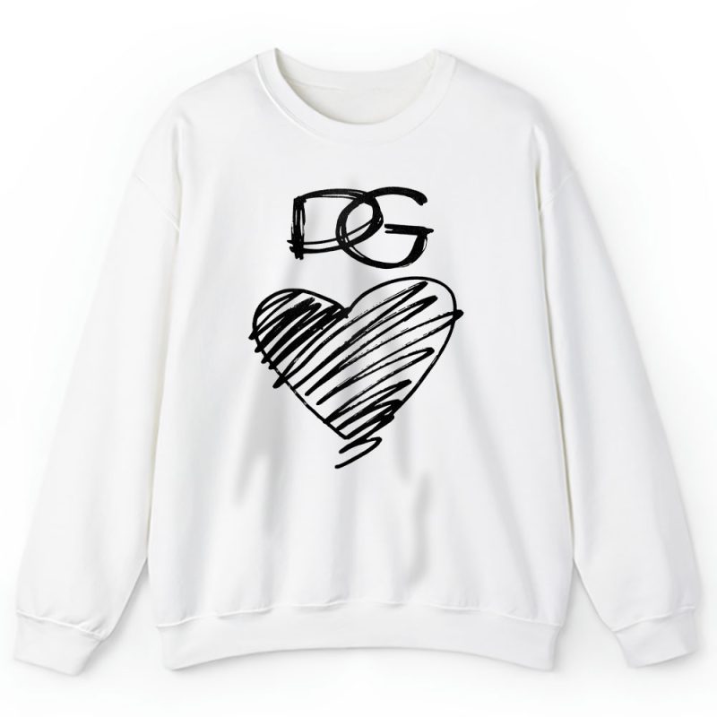 Dg And Heart Print Dolce & Gabbana Unisex Sweatshirt TAS19482