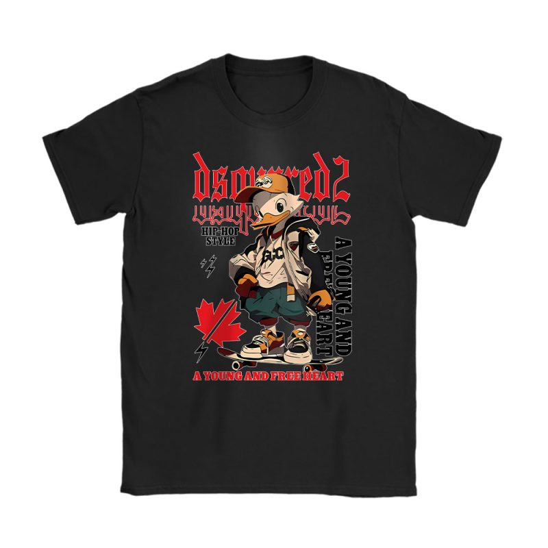 Donald Duck Free Heart Dsquared2 Unisex T-Shirt Cotton Tee TAT16974