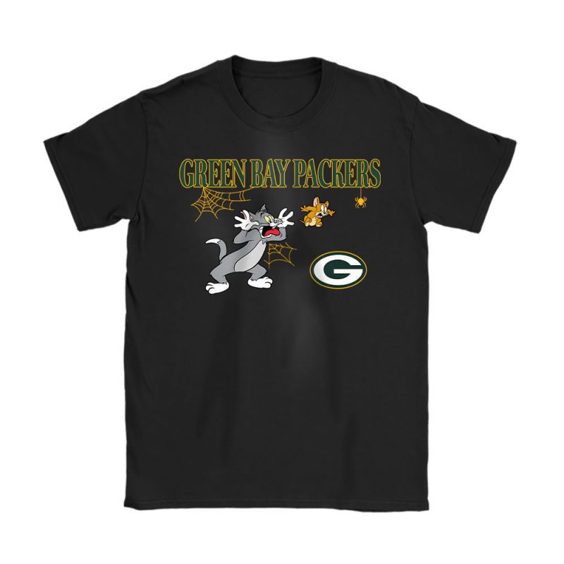 Green Bay Packers x Halloween Masquerade NFL x Tom And Jerry Unisex T-Shirt Cotton Tee TAT16945