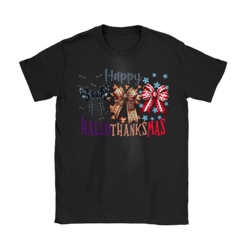 Hallothanksmas Coquette Bow Givenchy Unisex T-Shirt Cotton Tee TAS19357