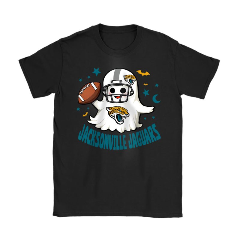 Jacksonville Jaguars Happy Halloween NFL Cute Ghost Football Unisex T-Shirt Cotton Tee TAS18922