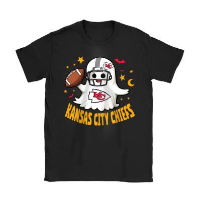 Kansas City Chiefs Happy Halloween NFL Cute Ghost Football Unisex T-Shirt Cotton Tee TAS18923