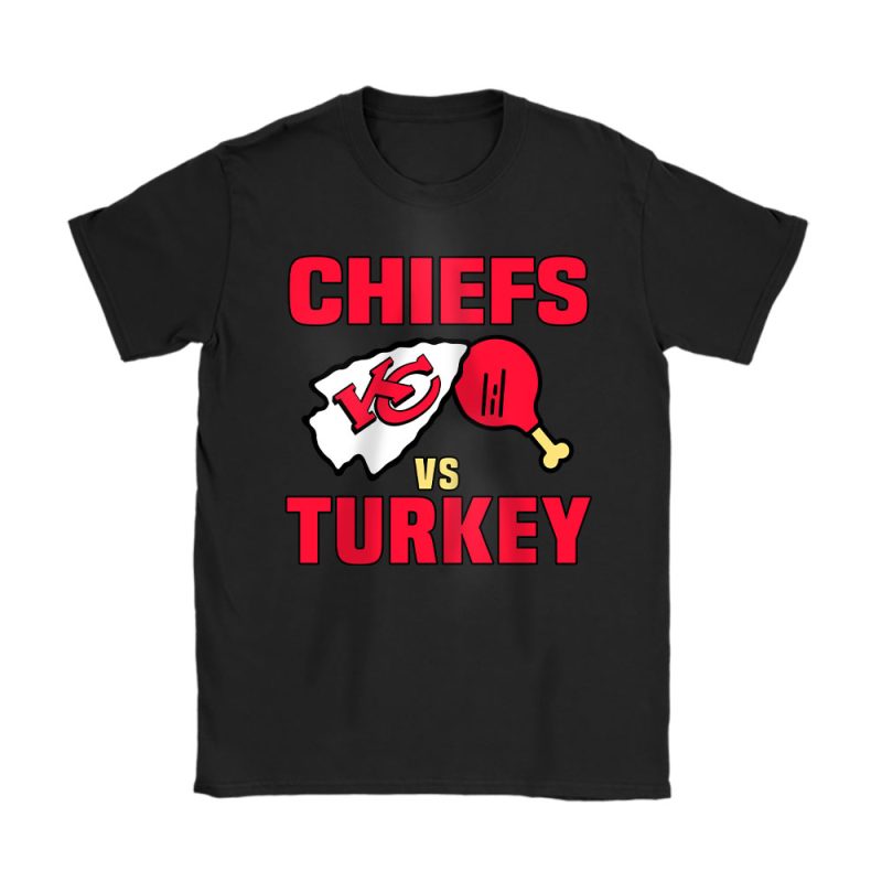 Kansas City Chiefs Happy Thanksgiving NFL Gift Turkey Vs Chiefs Unisex T-Shirt Cotton Tee TAS18523