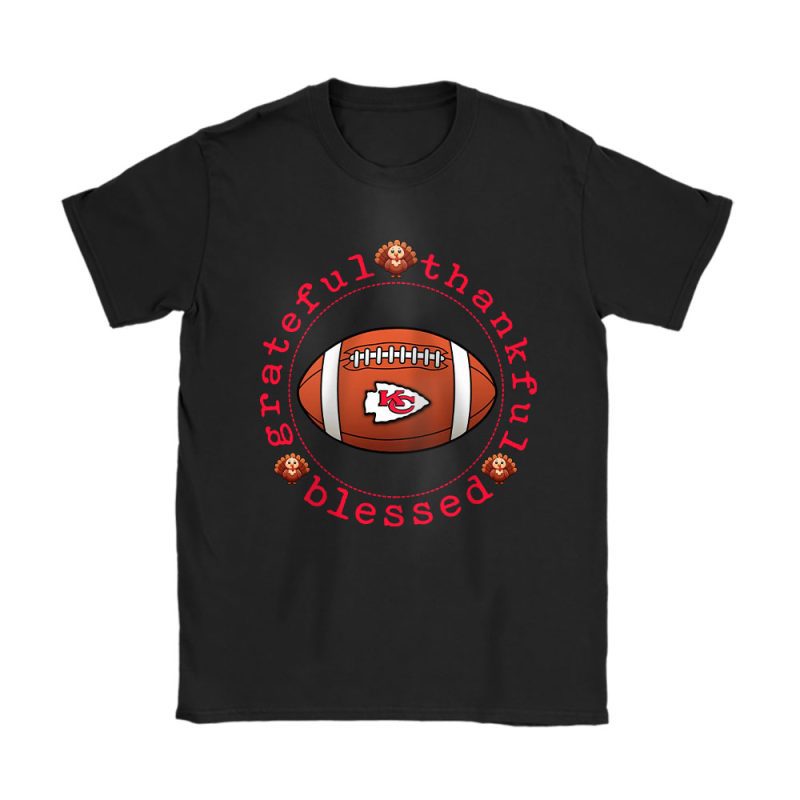 Kansas City Chiefs Happy Thanksgiving NFL Thanksgiving Turkey Gooble Gift Unisex T-Shirt Cotton Tee TAS19130