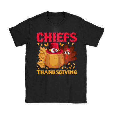 Kansas City Chiefs Happy Thanksgiving NFL Thanksgiving Turkey Gooble Gift Unisex T-Shirt Cotton Tee TAS19131