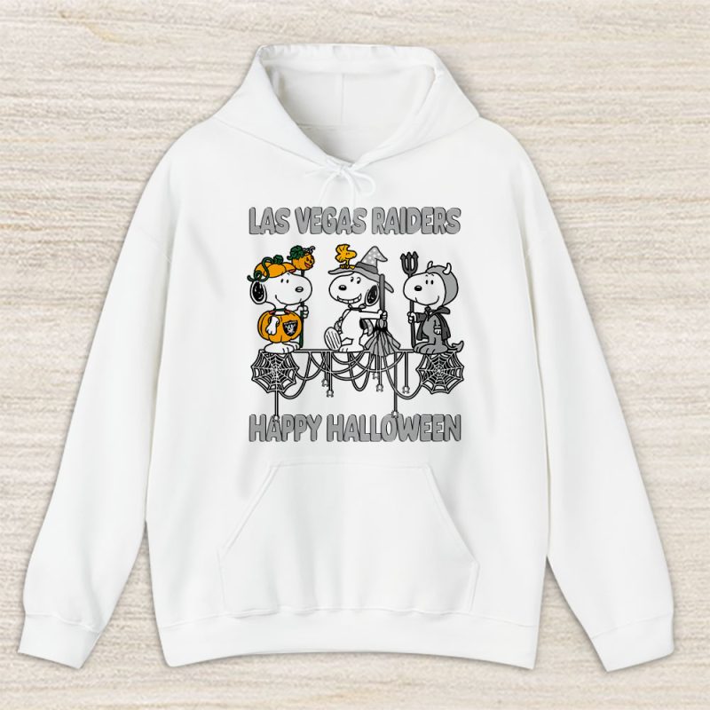 Las Vegas Raiders Happy Halloween NFL Cute Snoopy With Pumpkin Unisex Hoodie TAH18165