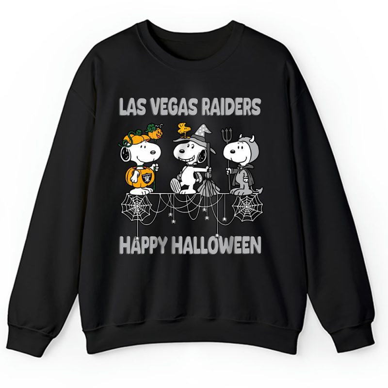 Las Vegas Raiders Happy Halloween NFL Cute Snoopy With Pumpkin Unisex Sweatshirt TAS18165