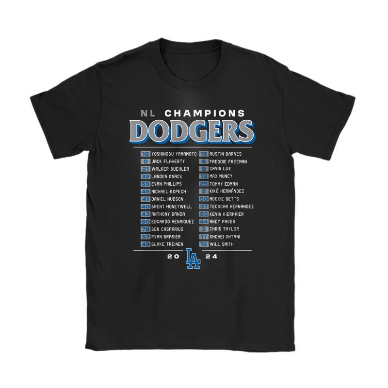 Los Angeles Dodgers Team MLB National League 2024 World Series Unisex T-Shirt Cotton Tee TAT19548