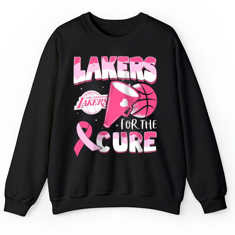 Los Angeles Lakers Support Cancer Warrior Cancer Awareness Breast Cancer Gift Unisex Sweatshirt TAS17812