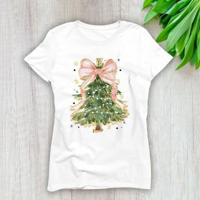 Merry Christmas Coquette Bow Christmas Tree Burberry Lady T-Shirt Women Tee LTL19491