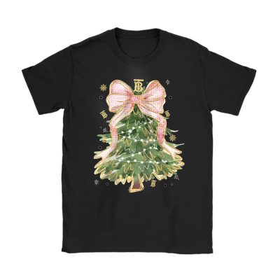 Merry Christmas Coquette Bow Christmas Tree Burberry Unisex T-Shirt Cotton Tee TAT19491