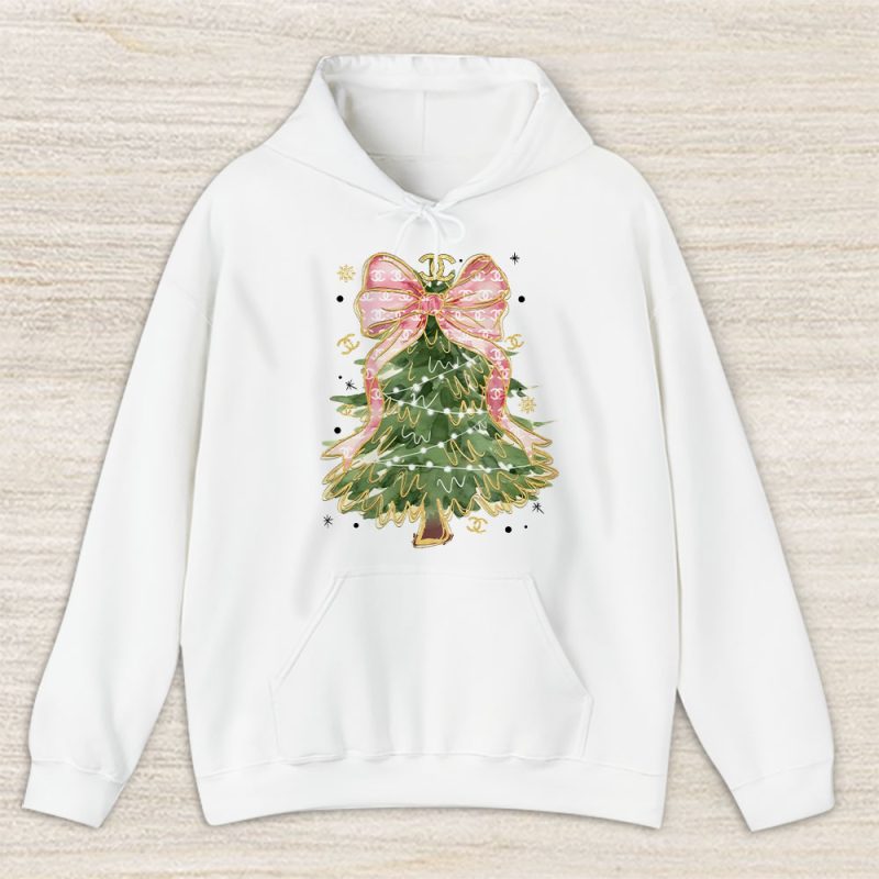 Merry Christmas Coquette Bow Christmas Tree Chanel Unisex Hoodie TAH19492