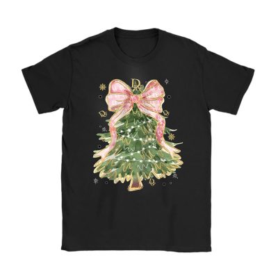 Merry Christmas Coquette Bow Christmas Tree Dior Unisex T-Shirt Cotton Tee TAT19494