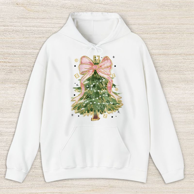 Merry Christmas Coquette Bow Christmas Tree Fendi Unisex Hoodie TAH19495