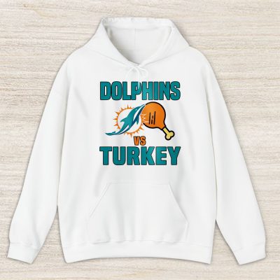 Miami Dolphins Happy Thanksgiving NFL Gift Turkey Vs Dolphins Unisex Hoodie TAH18587