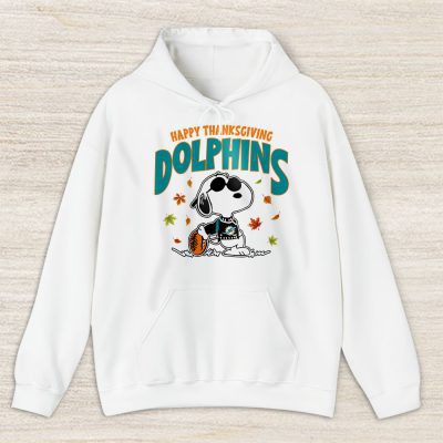 Miami Dolphins Happy Thanksgiving NFL Thanksgiving Snoopy Gift Unisex Hoodie TAH18038