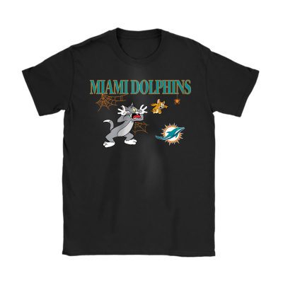 Miami Dolphins x Halloween Masquerade NFL x Tom And Jerry Unisex T-Shirt Cotton Tee TAT16953