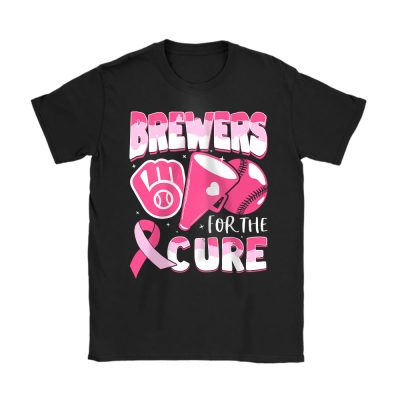 Milwaukee Brewers Support Cancer Warrior Cancer Awareness Breast Cancer Gift Unisex T-Shirt Cotton Tee TAT17818