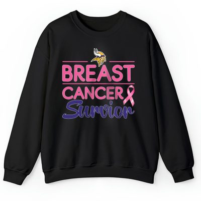 Minnesota Vikings Support Cancer Warrior Breast Cancer Survivor Unisex Sweatshirt TAS17378