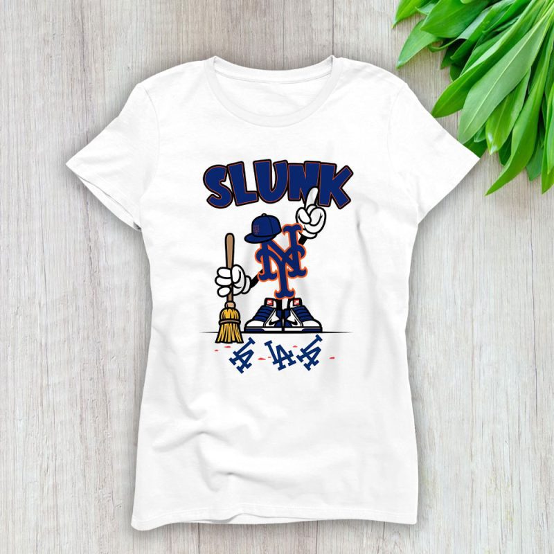 NY Mets Team Slunk LA Dodgers Baseball Gift For Fan Lady T-Shirt Women Tee LTL19471