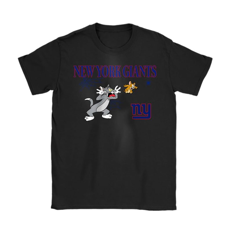 New York Giants x Halloween Masquerade NFL x Tom And Jerry Unisex T-Shirt Cotton Tee TAT16957