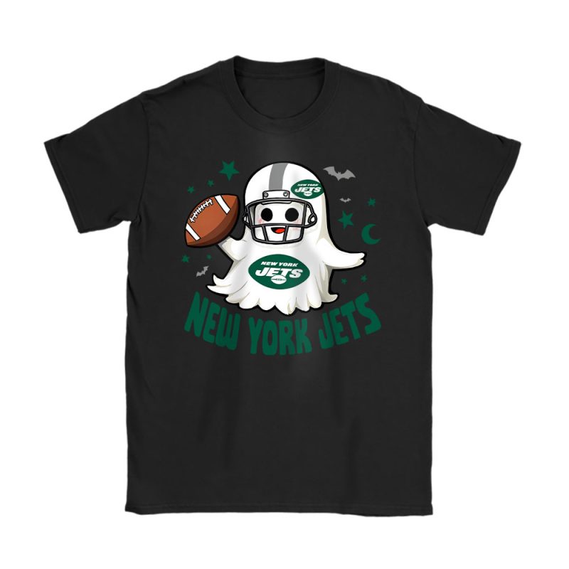 New York Jets Happy Halloween NFL Cute Ghost Football Unisex T-Shirt Cotton Tee TAS18932