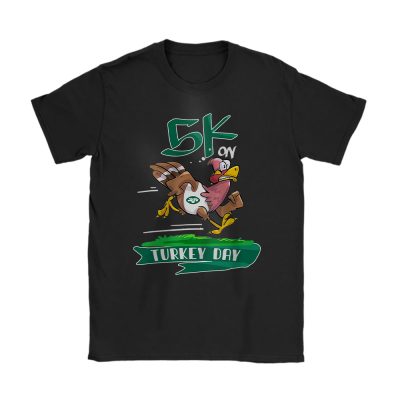 New York Jets Happy Thanksgiving NFL 5k On Turkey Day Unisex T-Shirt Cotton Tee TAS19235