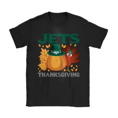 New York Jets Happy Thanksgiving NFL Thanksgiving Turkey Gooble Gift Unisex T-Shirt Cotton Tee TAS19239