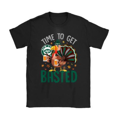 New York Jets Happy Thanksgiving NFL Time To Get Basted Unisex T-Shirt Cotton Tee TAS19236