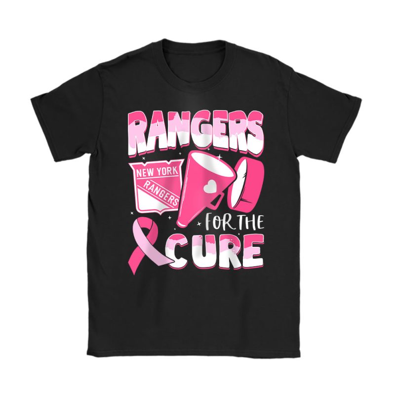 New York Rangers Support Cancer Warrior Cancer Awareness Breast Cancer Gift Unisex T-Shirt Cotton Tee TAT17829