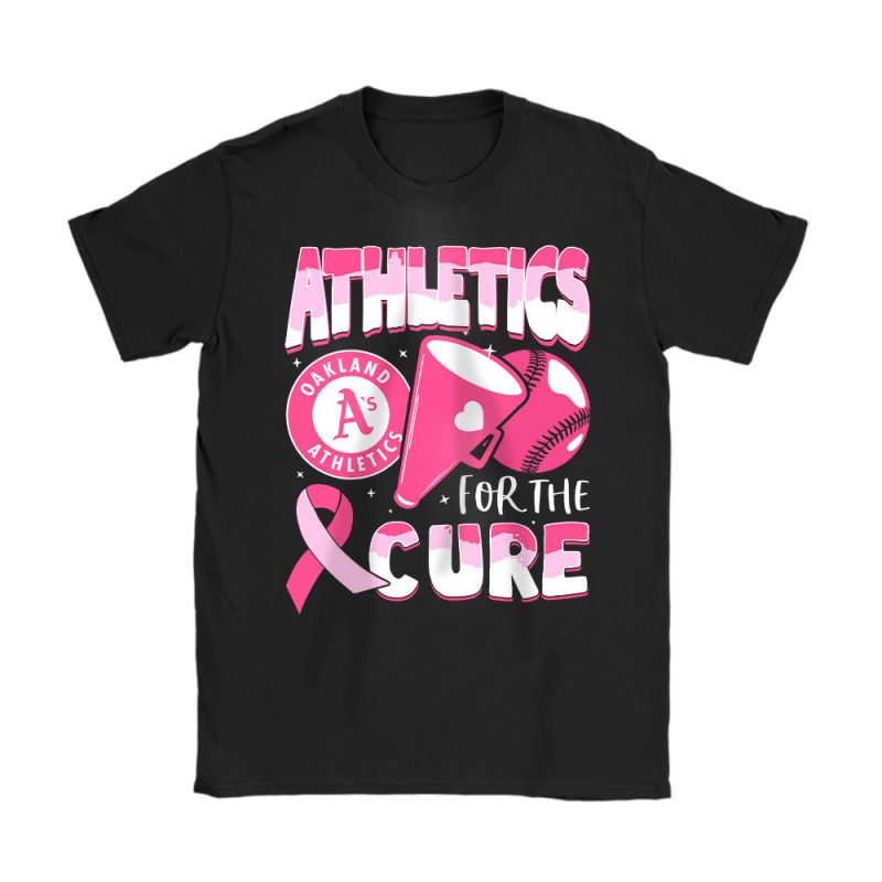 Oakland Athletics Support Cancer Warrior Cancer Awareness Breast Cancer Gift Unisex T-Shirt Cotton Tee TAT17831