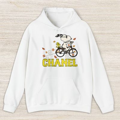 Peanuts Snoopy Woodstock Riding Bike Happy Thanksgiving Chanel Unisex Hoodie TAH19503