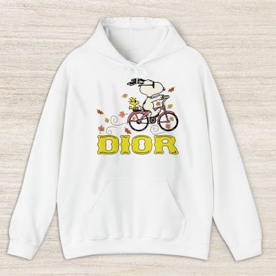 Peanuts Snoopy Woodstock Riding Bike Happy Thanksgiving Dior Unisex Hoodie TAH19505