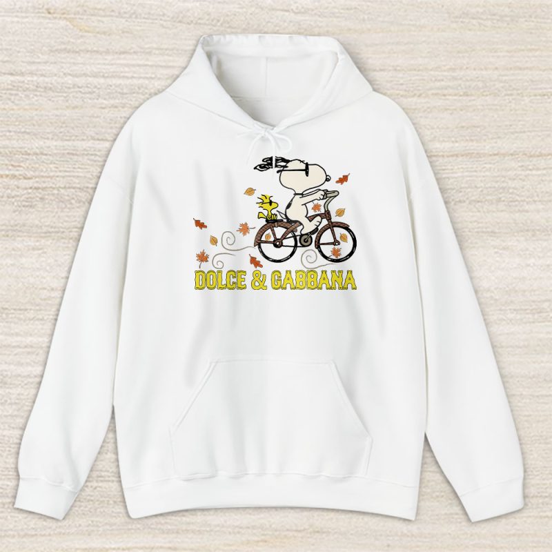 Peanuts Snoopy Woodstock Riding Bike Happy Thanksgiving Dolce & Gabbana Unisex Hoodie TAH19504