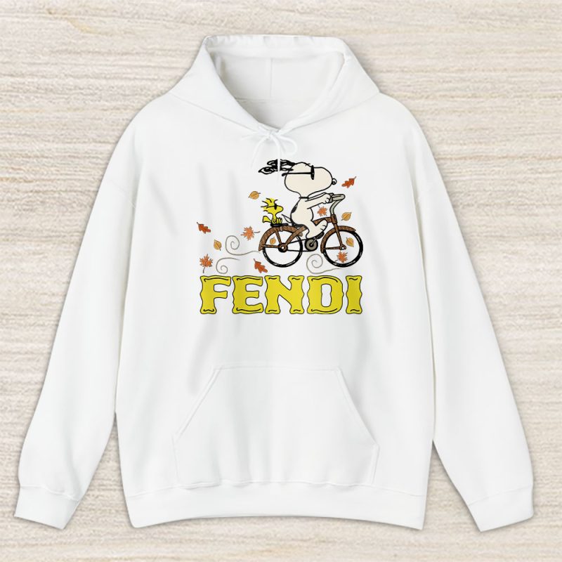 Peanuts Snoopy Woodstock Riding Bike Happy Thanksgiving Fendi Unisex Hoodie TAH19506