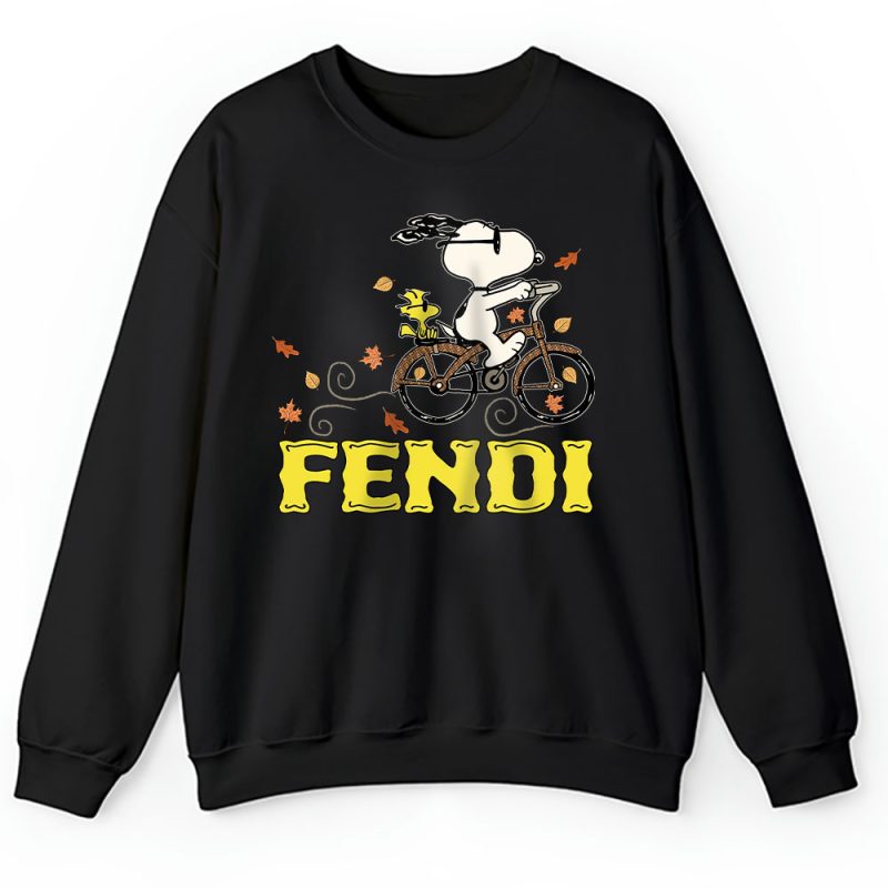 Peanuts Snoopy Woodstock Riding Bike Happy Thanksgiving Fendi Unisex Sweatshirt TAS19506