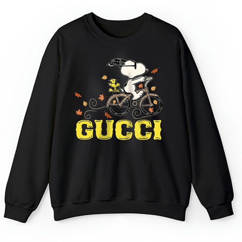 Peanuts Snoopy Woodstock Riding Bike Happy Thanksgiving Gucci Unisex Sweatshirt TAS19507