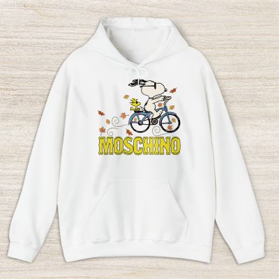 Peanuts Snoopy Woodstock Riding Bike Happy Thanksgiving Moschino Unisex Hoodie TAH19510