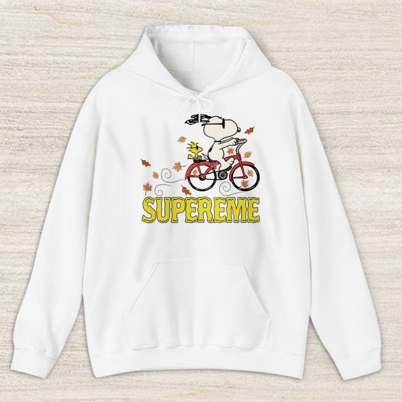 Peanuts Snoopy Woodstock Riding Bike Happy Thanksgiving Supreme Unisex Hoodie TAH19511