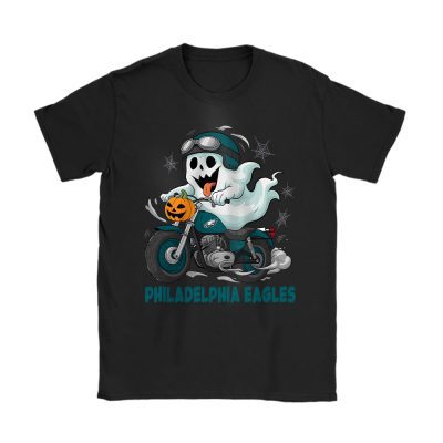 Philadelphia Eagles Halloween Holiday NFL Cute Ghost Unisex T-Shirt Cotton Tee TAT17682