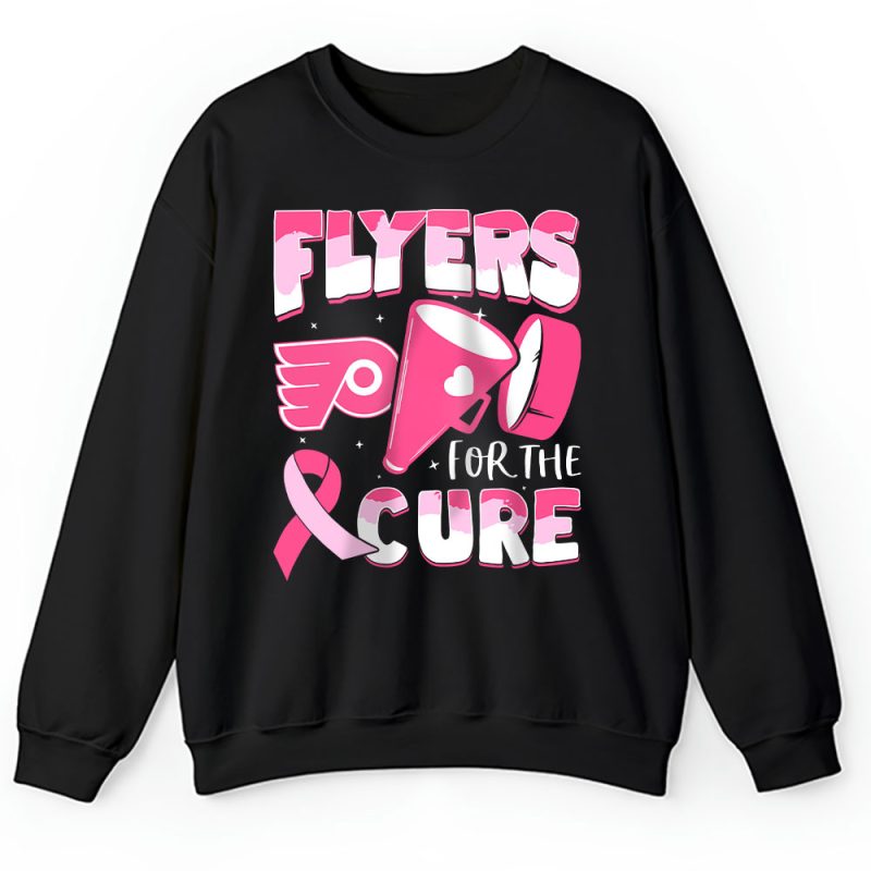 Philadelphia Flyers Support Cancer Warrior Cancer Awareness Breast Cancer Gift Unisex Sweatshirt TAS17835