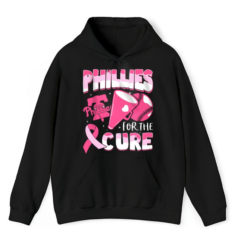 Philadelphia Phillies Support Cancer Warrior Cancer Awareness Breast Cancer Gift Unisex Hoodie TAH17837