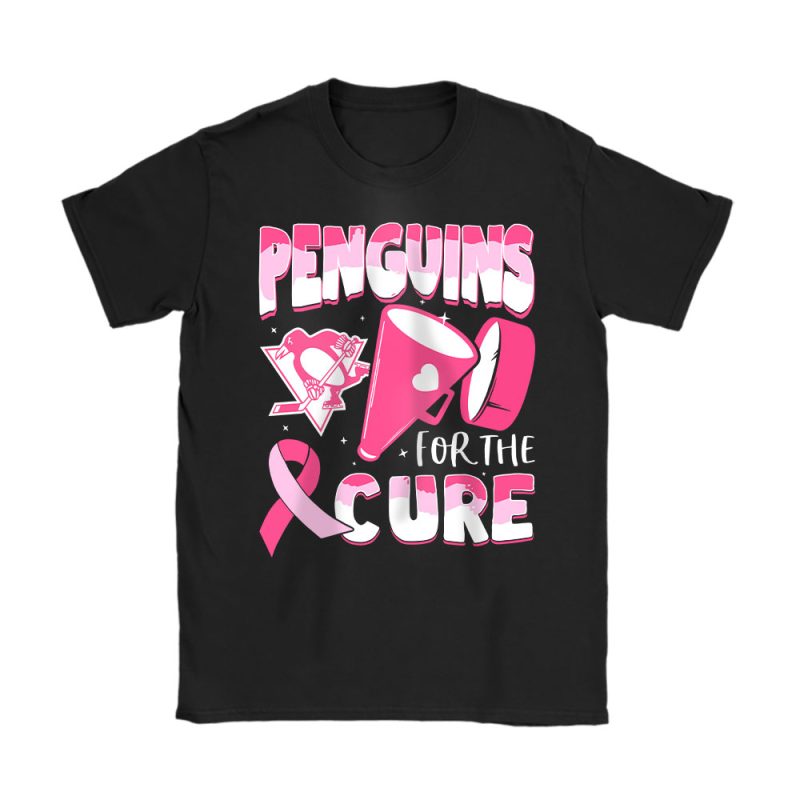 Pittsburgh Penguins Support Cancer Warrior Cancer Awareness Breast Cancer Gift Unisex T-Shirt Cotton Tee TAT17841