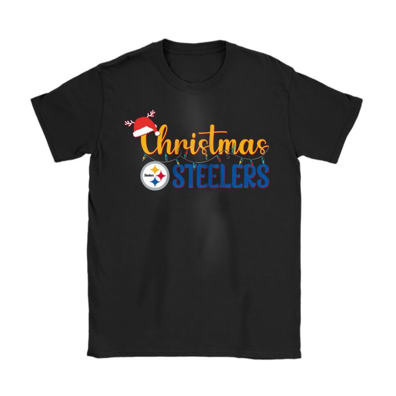 Pittsburgh Steelers Merry Christmas NFL Gift For Fan Santa Xmas Funny Christmas Unisex T-Shirt Cotton Tee TAT19984