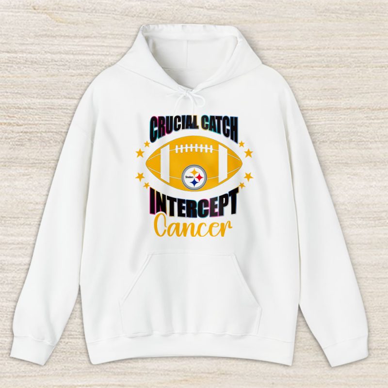 Pittsburgh Steelers Support Cancer Warrior Crucial Catch Intercept Cancer Unisex Hoodie TAH17467