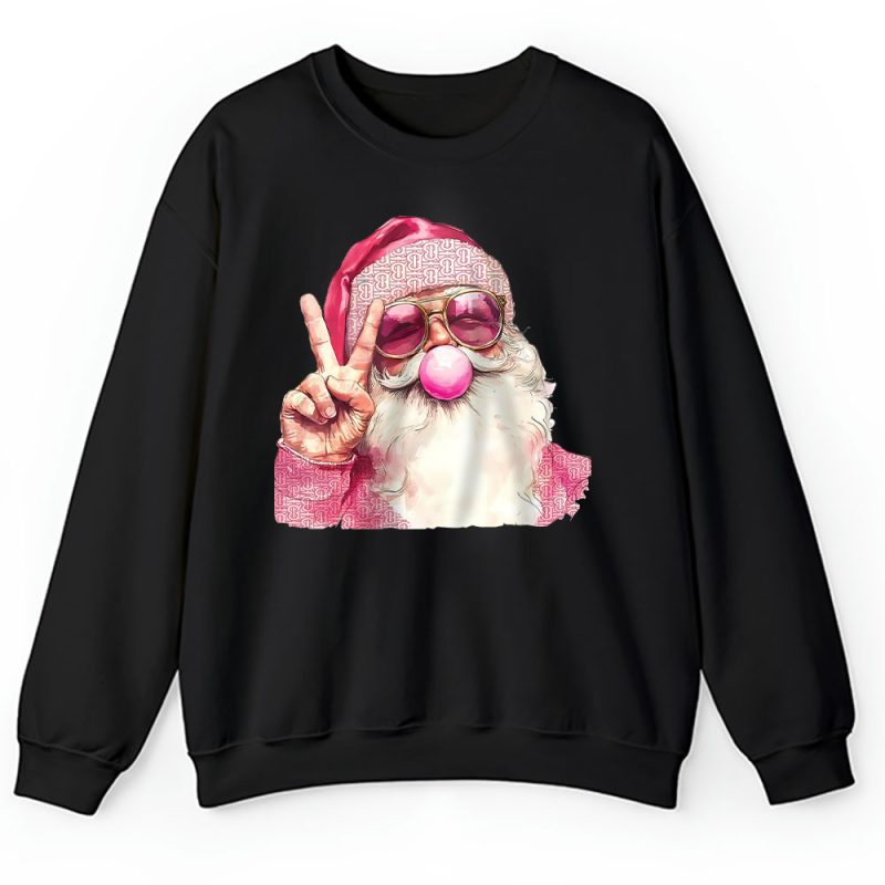 Retro Santa Christmas Blowing Bubble Burberry Unisex Sweatshirt TAS19513