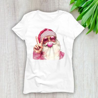 Retro Santa Christmas Blowing Bubble Fendi Lady T-Shirt Women Tee LTL19517