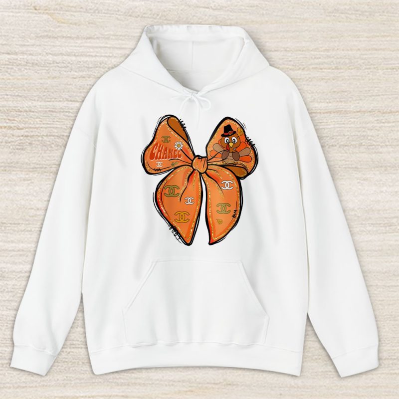 Retro Thanksgiving Coquette Turkey Bow Its Turkey Time Chanel Unisex Sweatshirt TAT19371