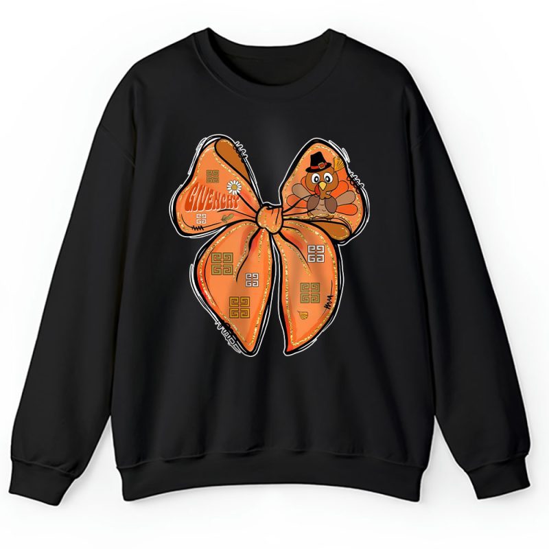 Retro Thanksgiving Coquette Turkey Bow Its Turkey Time Givenchy Unisex Sweatshirt TAS19534