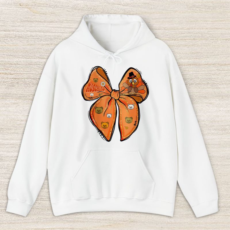 Retro Thanksgiving Coquette Turkey Bow Its Turkey Time Moschino Unisex Sweatshirt TAT19378
